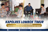 Kapolres Lombok Timur(Lotim) yang baru, AKBP Ariakta Gagah Nugraha, S.I.K., M.H., saat silaturahmi dengan pimpinan Ormas Islam terbesar di NTN, yakni Nahdlatul Wathan (NW) Anjani (foto kiri) dan Nahdlatul Wathan Diniyah Islamiyah (NWDI) Pancor (foto kanan), pada Kamis (16/7/2026).